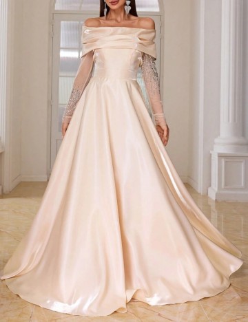 Rochie de ocazie Giffniseti by Shein, crem