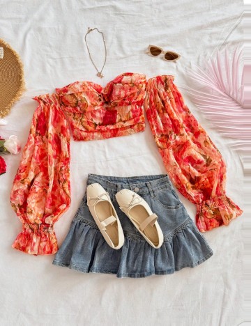 Top Shein, mix culori