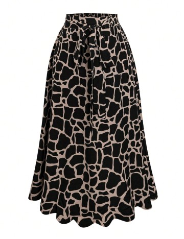 Fustă midi Shein Curve+, mix culori