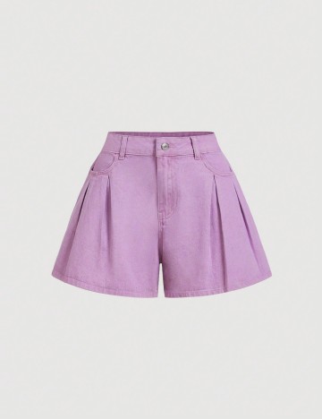 Pantaloni scurți de blugi Shein, mov