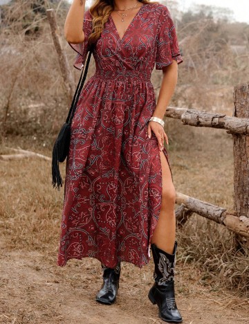 Rochie midi Shein Curve+, vișiniu