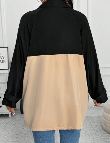 Trench scurt Shein Curve+, mix culori