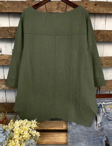 Cămașă casual Shein Curve+, verde