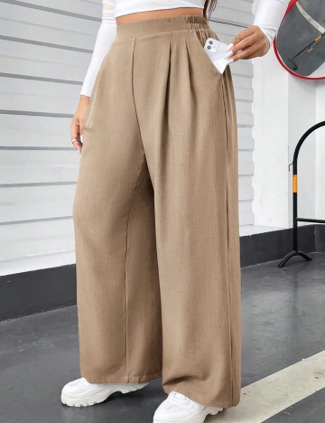 Pantaloni Shein Curve+, bej