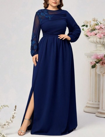 Rochie de ocazie Shein Curve+, bleumarin
