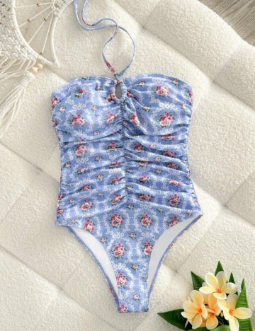 Costum de baie întreg Shein, albastru