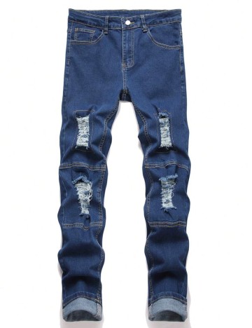 Jeans MANFINITY by Shein, albastru
