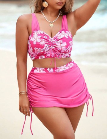 Set costum de baie și fustă Shein Curve+, mix culori