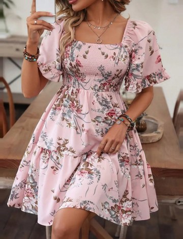 Rochie mini Shein Curve+, mix culori