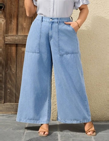 Jeans Shein Curve+, albastru