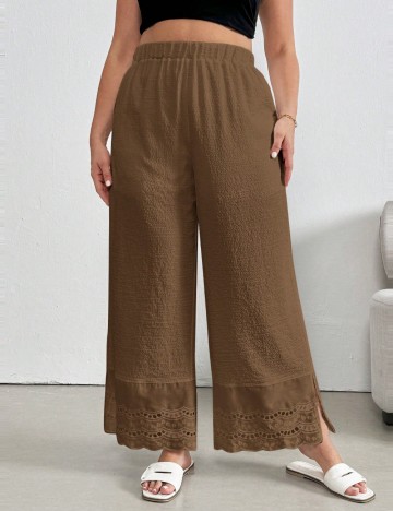 Pantaloni Shein Curve+, maro