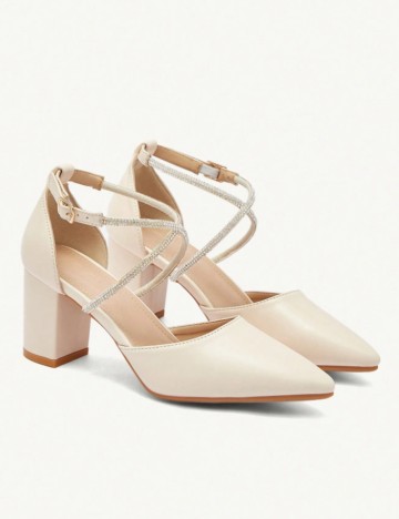 Pantofi cu toc CUCCOO by SHEIN, crem