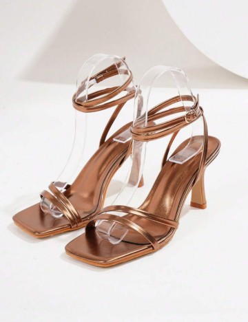 Sandale Cu Toc Shein, bronz