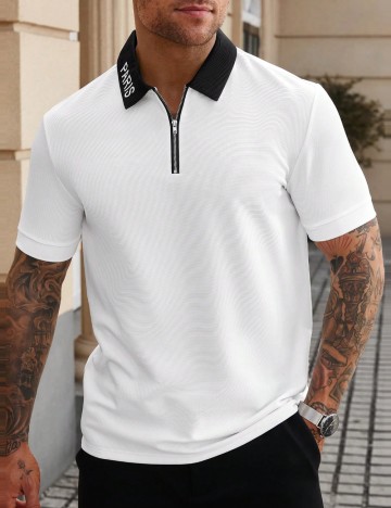 Tricou MANFINITY by Shein, alb