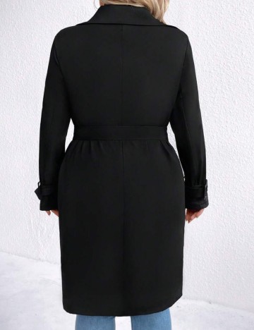 Trench Shein Curve+, negru