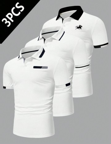 Set Tricouri MANFINITY by Shein, alb