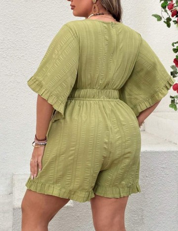 Salopetă scurtă Shein Curve+, verde