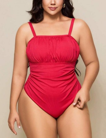 Costum de baie întreg Shein Curve+, roșu