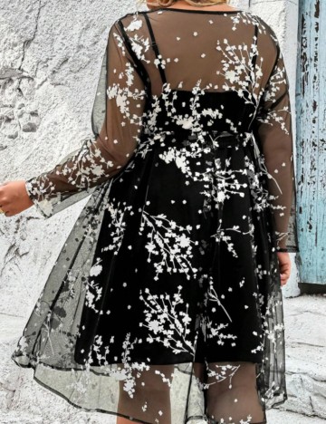 Rochie midi Shein Curve+, mix culori