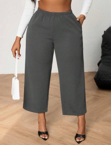 Pantaloni Shein Curve+, gri