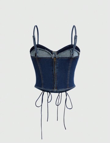 Top Romwe by Shein, albastru
