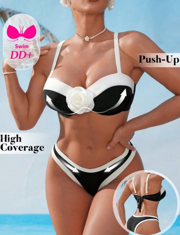 Costum de baie Shein, mix culori