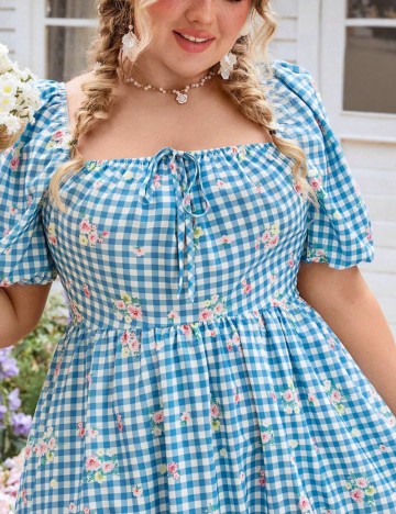 Rochie midi Shein Curve+, albastru