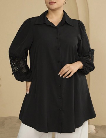 Cămașă Shein Curve+, negru