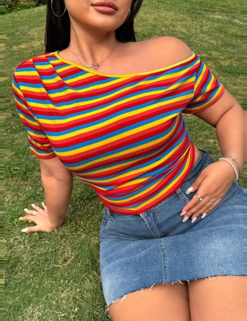 Tricou Shein Curve+, mix culori