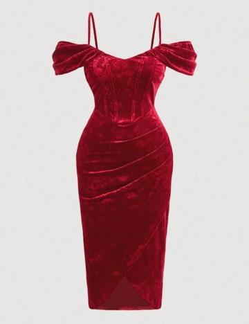 Rochie midi Shein Curve+, vișiniu