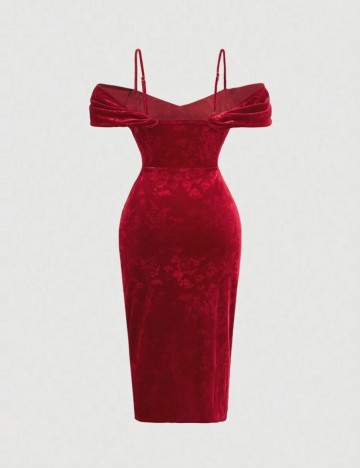 Rochie midi Shein Curve+, vișiniu
