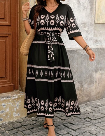 Rochie maxi Shein Curve+, mix culori