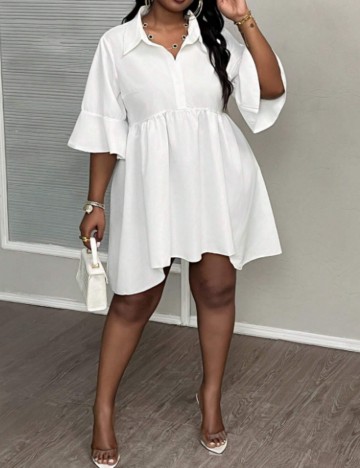 Rochie mini Shein Curve+, alb