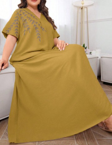 Rochie maxi Shein Curve+, kaki