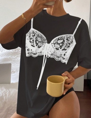 Tricou DAZY by Shein, gri