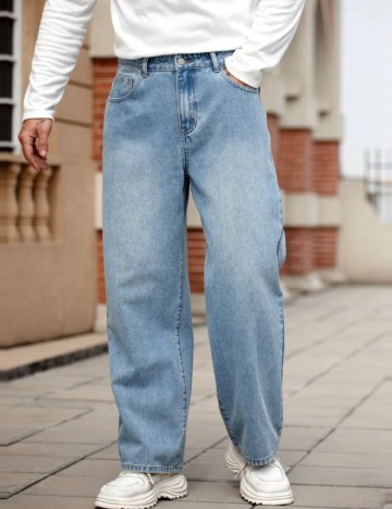 Jeans MANFINITY by Shein, albastru