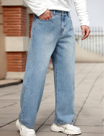 Jeans MANFINITY by Shein, albastru