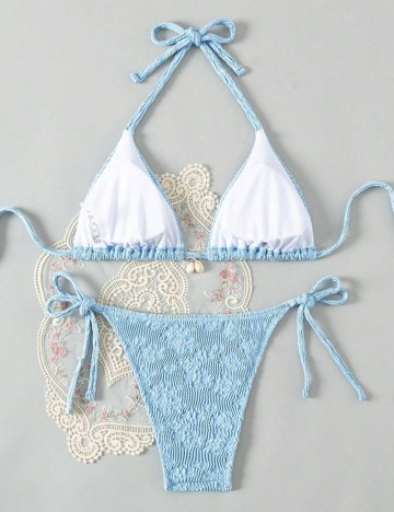 Costum de baie Shein, albastru