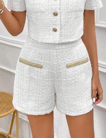 Pantaloni scurți Shein, alb