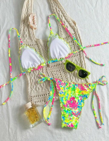 Costum de baie Shein, mix culori