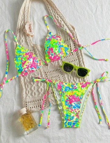 Costum de baie Shein, mix culori