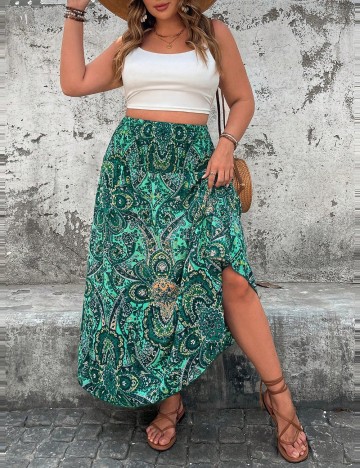 Fustă Shein Curve+, mix culori