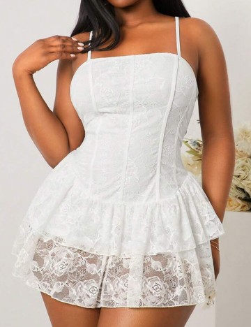 Rochie mini Shein Curve+, alb