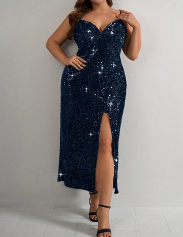 Rochie de ocazie Shein Curve+, albastru