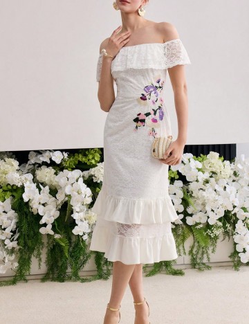 Rochie maxi Shein MOTF, alb