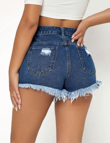 Pantaloni scurți de blugi Shein, albastru