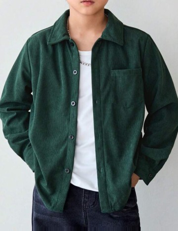 Cămașă casual Shein, verde