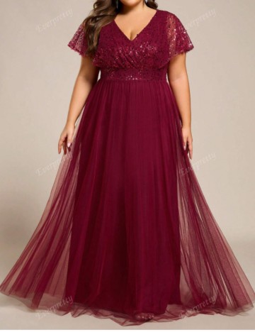 Rochie maxi Shein Curve+, vișiniu