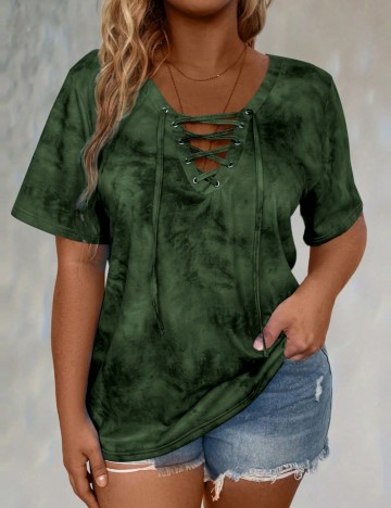 Tricou Shein Curve+, verde