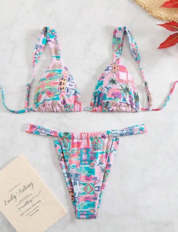 Costum de baie Shein, mix culori
